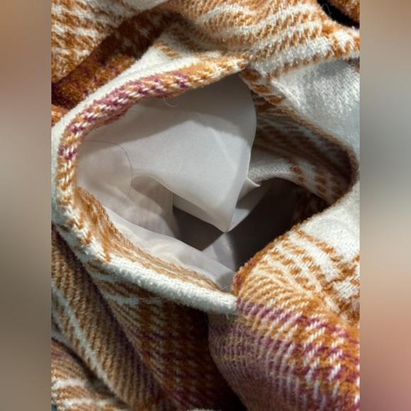 EUC Workshop Republic Clothing XL Flannel Shacket Maroon Burnt Orange Off white - Picture 8 of 8